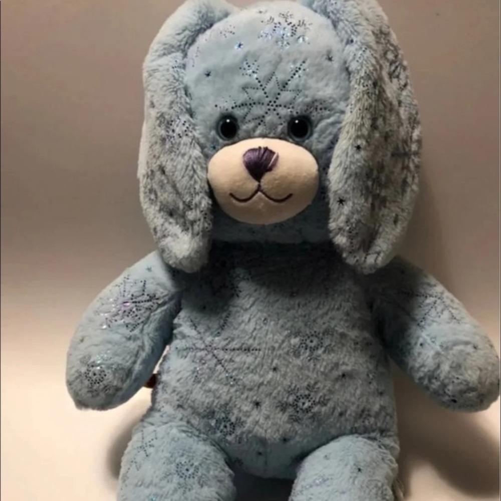 Build A Bear Plush Stuffed Animal Blue With White Face